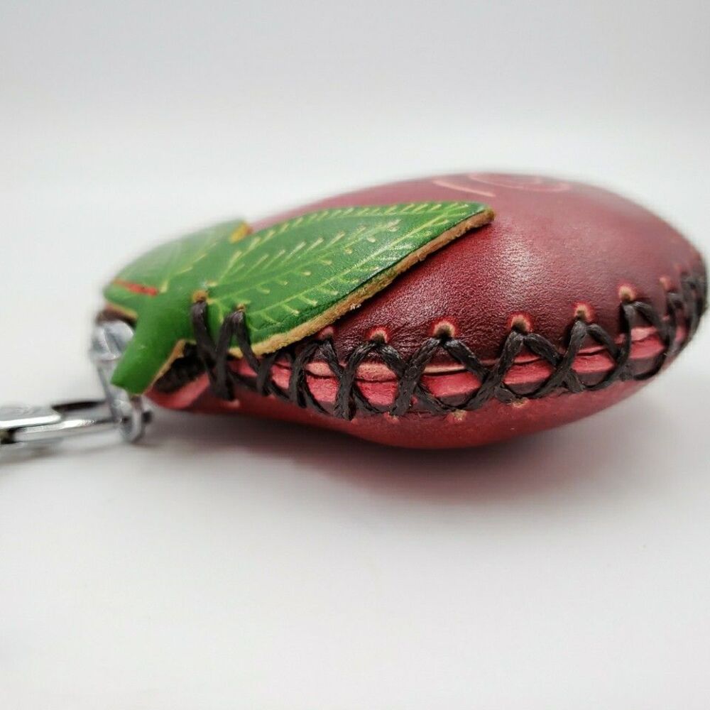 Apple Coin Purse Leather Fruit Mini Wallet Wristlet Keychain Cute Zipper Pouch - Picture 5 of 13